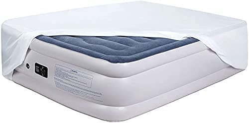 Bedecor Fitted Sheet For Air Mattress Inflate Without Disassembly Convenient & Firm Deep Up To 21' White -Full